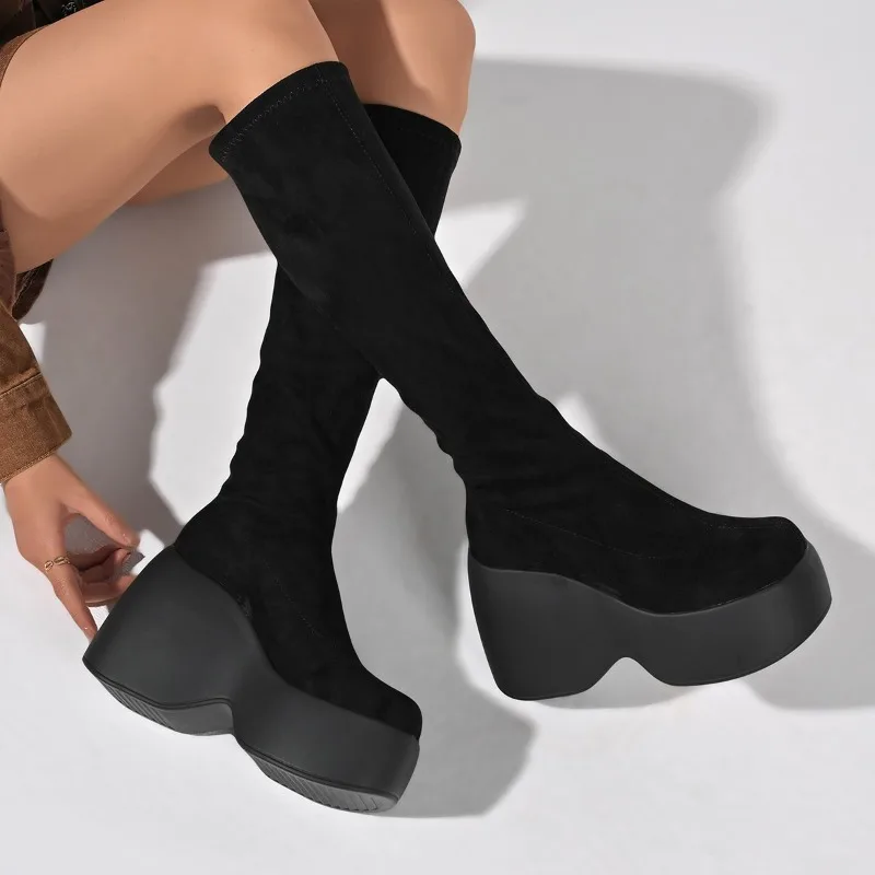 Knee High Sock Women - Winter New Skinny Plus Size Stretchy