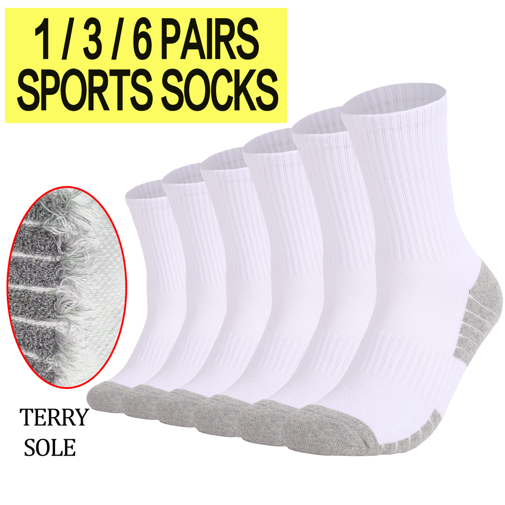 Athletic Sock Cushion - 1/3/6 Pairs Thick Men Women Hiking
