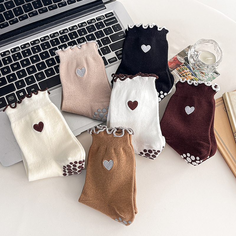 Yoga Socks Women Cotton Heart  - Grip Sock Yoga 评论和价格