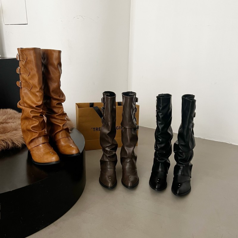 Folding pile pile long tube bo - Knee High Sock Women 评论和价格