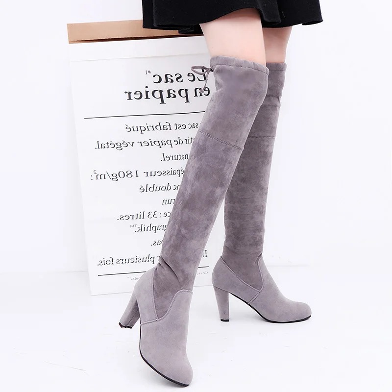 Women's Boots Stretch Fabric O - Knee High Sock Women 评论和价格