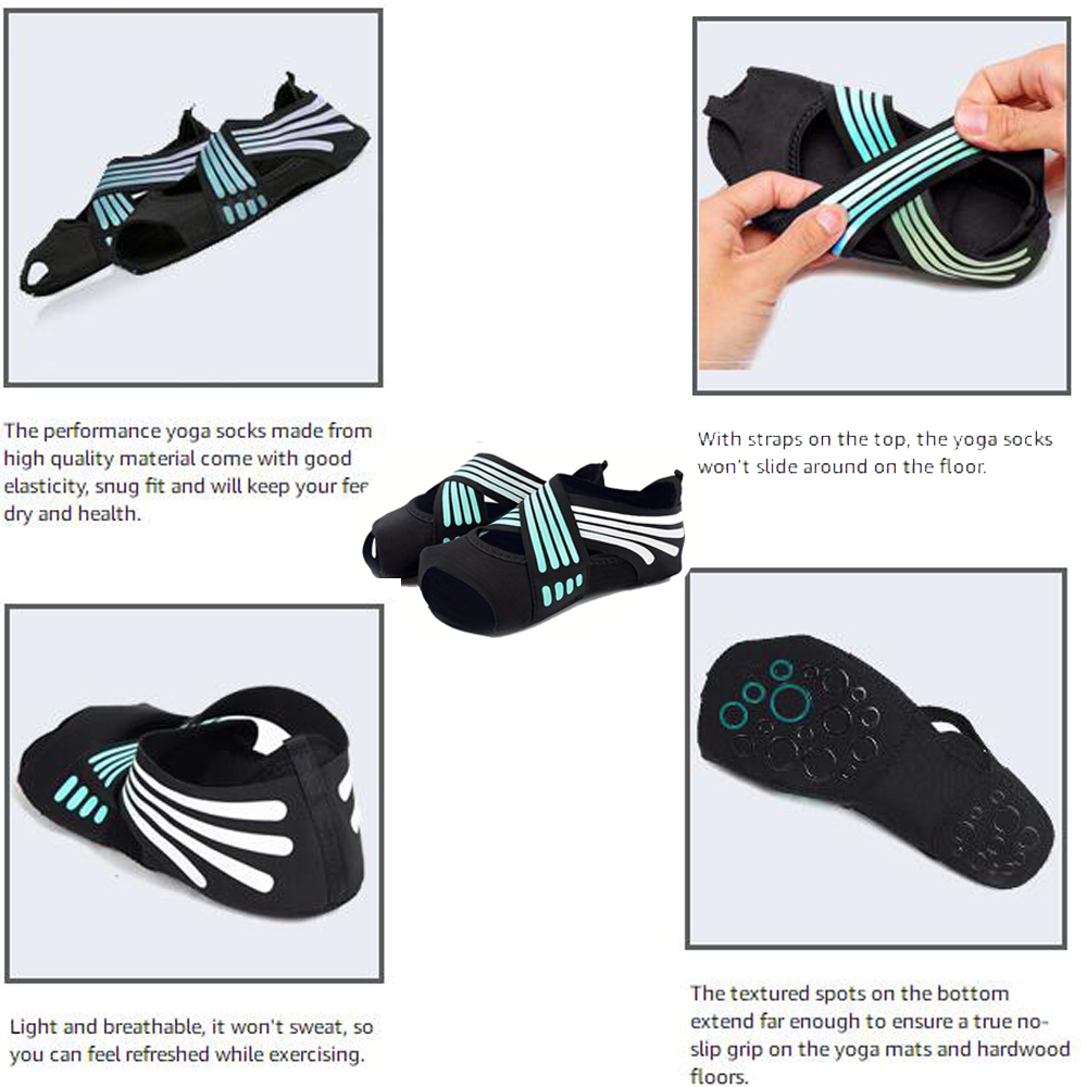 1Pair Women Non-Slip Toeless G - Grip Sock Yoga 评论和价格