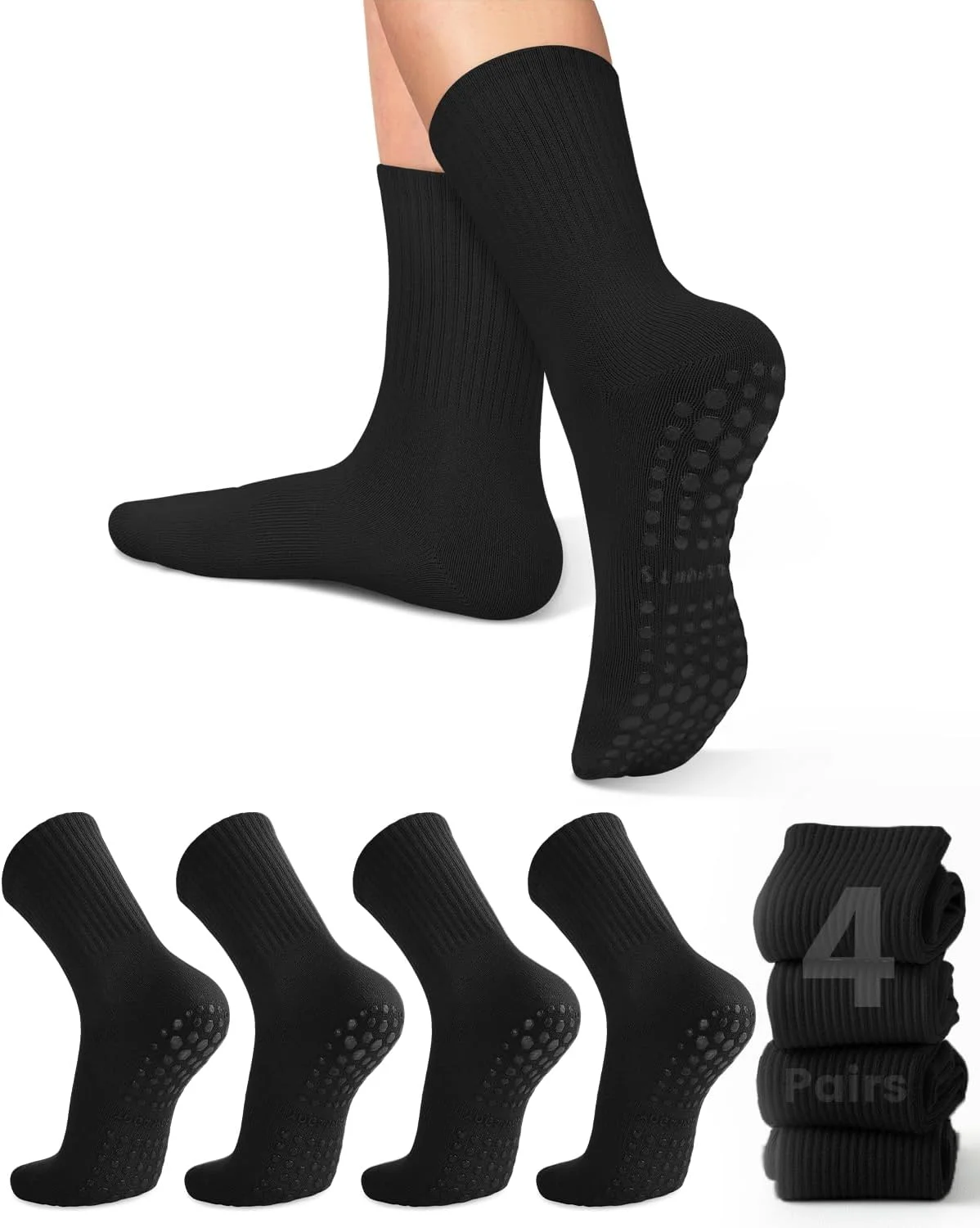 4 pairs of women's yoga socks, - Grip Sock Yoga 评论和价格