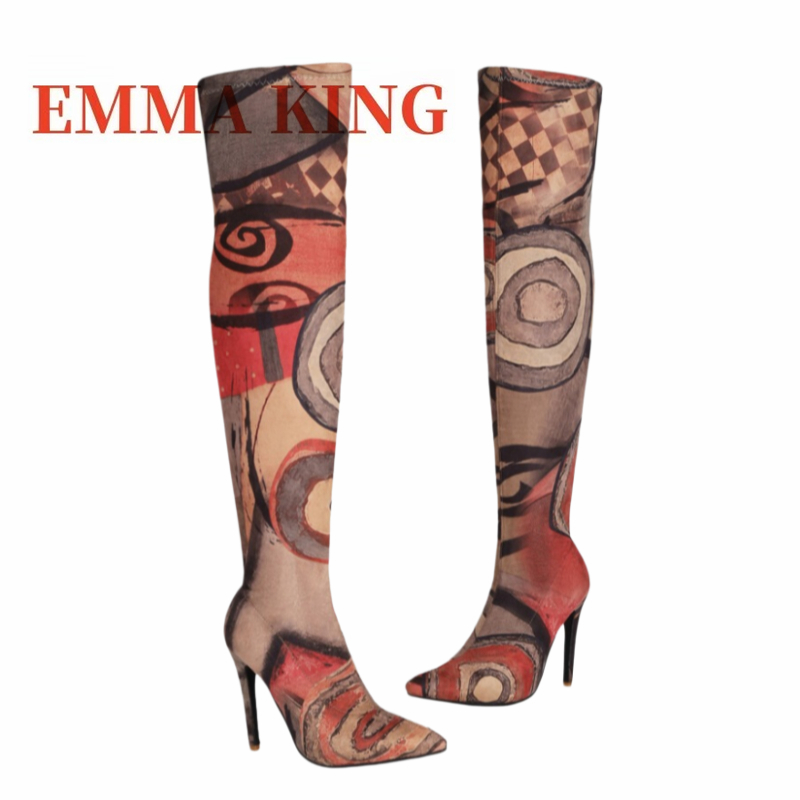 Women's Art Print Thigh High B - Knee High Sock Women 评论和价格