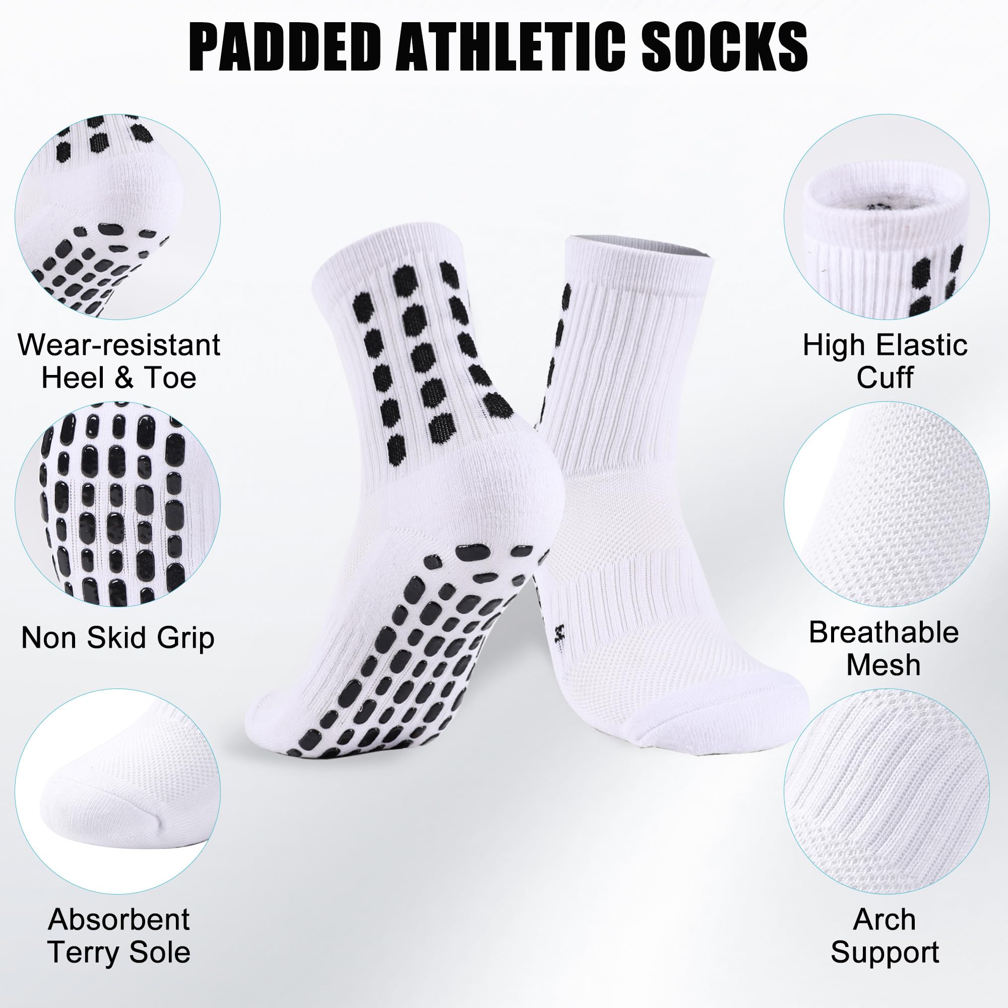 4/8Pairs Kids Grip Soccer Sock - Athletic Sock Cushion 评论和价格
