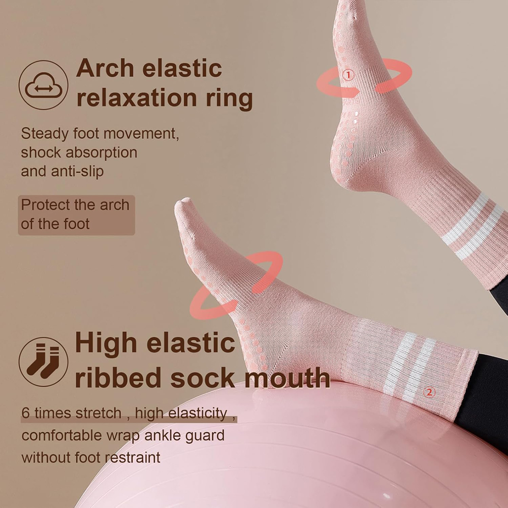Yoga Pilates Socks with Grips  - Grip Sock Yoga 评论和价格
