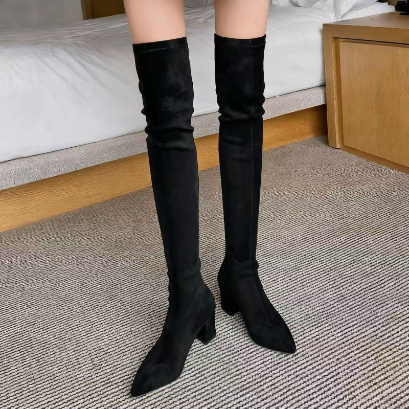 Sexy Women's Boots Pointed Toe - Knee High Sock Women 评论和价格