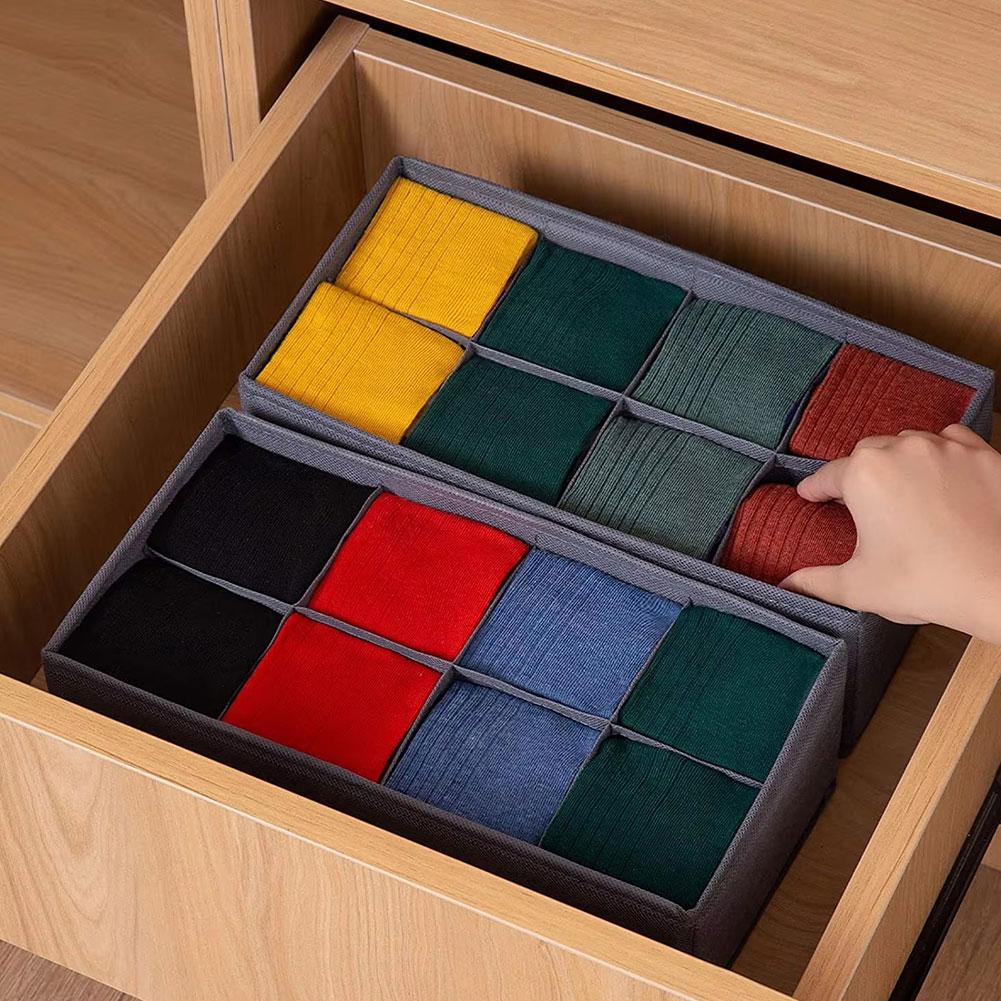 6/7/8/24 Grids Foldable Fabric - Sock Organizer Tray 评论和价格