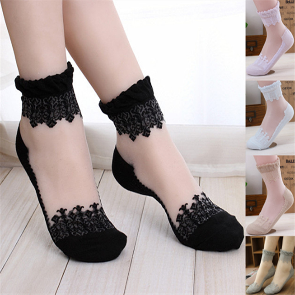 Woman Lace short sock thin soc - Invisibility Sock Loafer 评论和价格